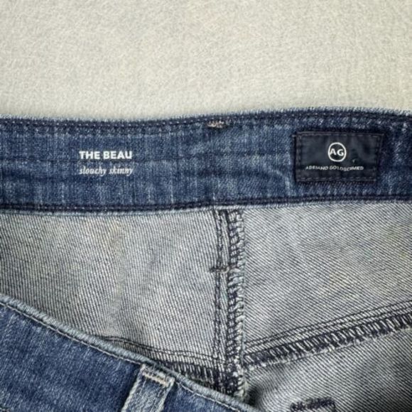 AG Adriano Goldschmied The Beau Slouchy Skinny Jeans Size 28R Women's Distressed - Picture 5 of 11